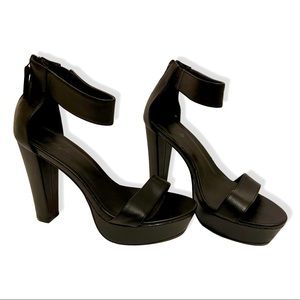 Black Block-Heeled Sandals